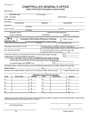 Employee's Withholding Allowance Certificate Form W-4