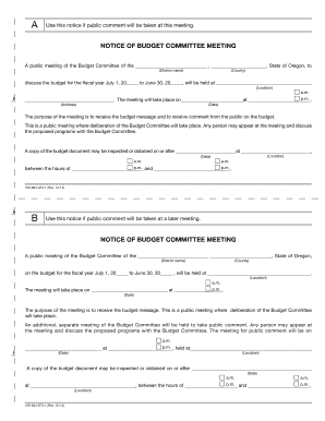 Oregon Local Budget Law Property Tax Forms