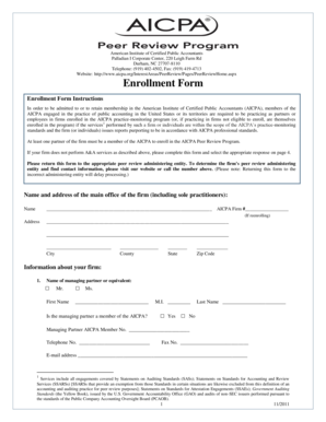 AICPA Peer Review Program Enrollment Form