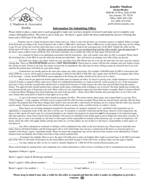 Information On Submitting Offers Jennifer Madison