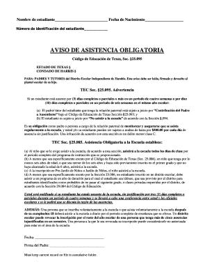 Aviso de Asistencia Obligatoria