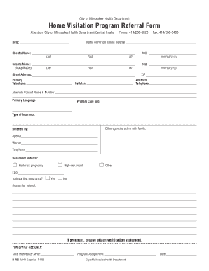 preschool home visit form