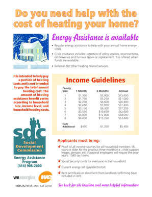 Wisconsin Energy Assistance Program Application