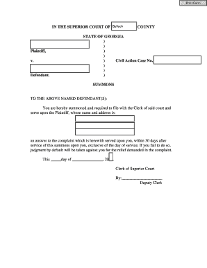 Georgia Civil Summons