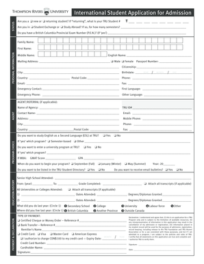 International Student Application for Admission