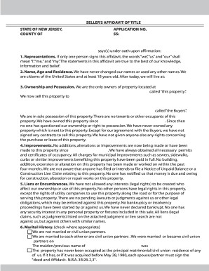 Seller's Affidavit of Title