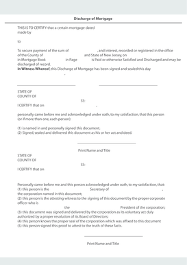 Discharge of Mortgage