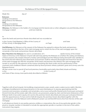 Release of Part of Mortgaged Premise