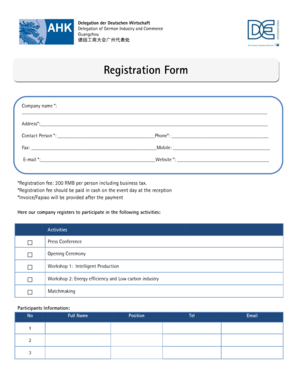 Registration Form - AHK - china ahk