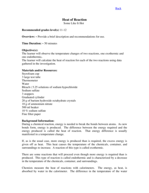 Heat of Reaction Lab Report