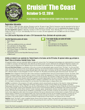 Cruisin’ The Coast Registration Form