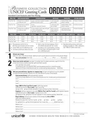 UNICEF Greeting Cards Order Form