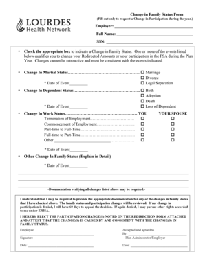 Change in Family Status Form