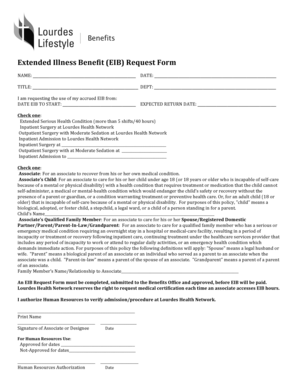 Extended Illness Benefit Request Form