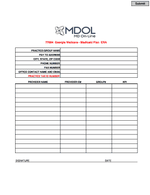 Georgia Wellcare Medicaid Plan ERA Enrollment Form