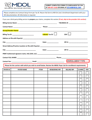 ERA Setup Form Instructions