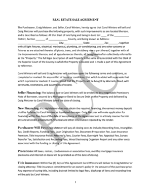 Real Estate Sale Agreement