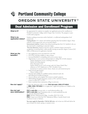 Dual Admission and Enrollment Program Application