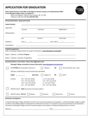 Okanagan College Graduation Application