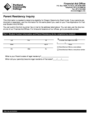 Parent Residency Inquiry Form