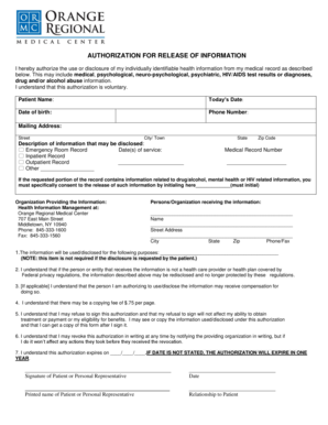 Authorization for Release of Information