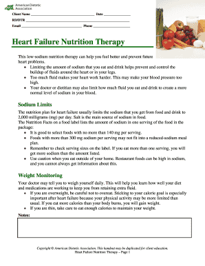 Heart Failure Nutrition Therapy Form