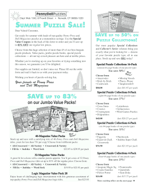 Penny Press Puzzle Order Form