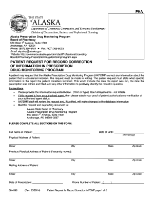 Alaska Patient Request for Record Correction