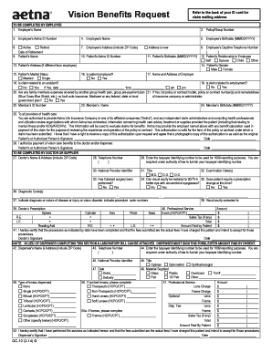 Aetna Vision Benefits Claim Form