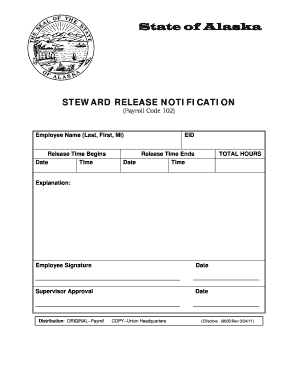 Alaska Steward Release Notification Form