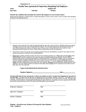 Flexible Time Agreement for Supervisory Bargaining Unit Employees