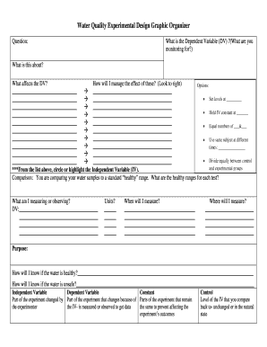 experimental design graphic organizer