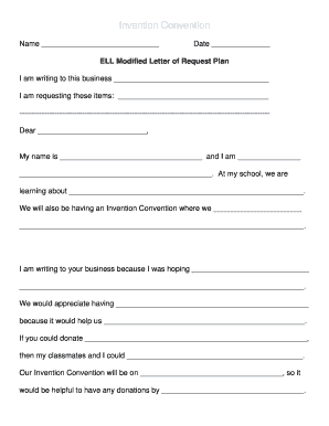 Invention Convention Request Letter