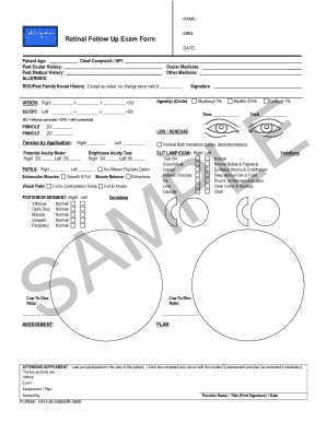 Retinal Follow Up Exam Form