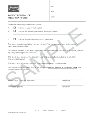 29 Printable Refusal Of Care Against Medical Advice Forms And