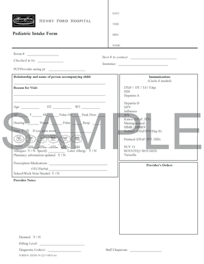 Pediatric Intake Form