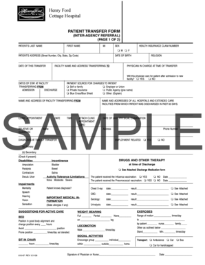 Fillable Online Hfhs Formslibrary Henry Ford Cottage Hospital