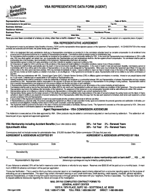 VBA Representative Data Form