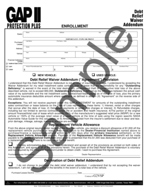 GAP II Debt Relief Waiver Addendum