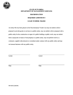 Florida Public Entity Lease Addendums