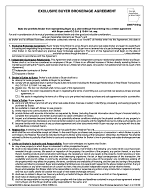 Exclusive Buyer Brokerage Agreement