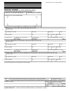 UCC Financing Statement Form UCC1