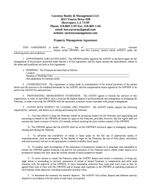 How to terminate property management agreement - caraway realty management llc