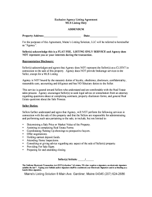 Maine Exclusive Agency Listing Agreement