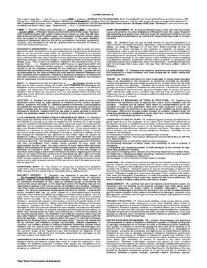 Student Lease Agreement