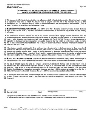 Wisconsin Condominium Listing Contract Addendum