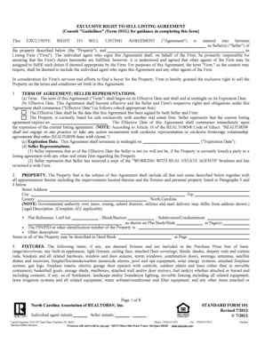 Exclusive Right to Sell Listing Agreement