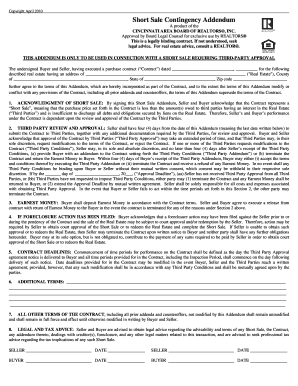 Short Sale Contingency Addendum