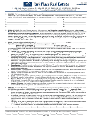 Ohio Lease Agreement Template