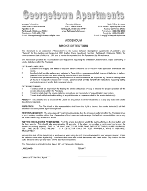 Smoke Detector Addendum to Lease